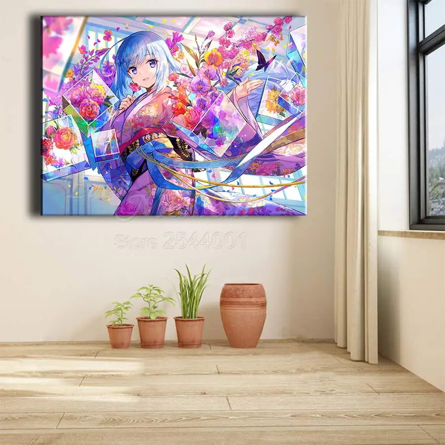 Ever Moment Diamond Modern Canvas Painting Mosaic Embroidery Cross Stitch Kits Japan Anime Cartoon Umbrella Beauty Girl ASF2368