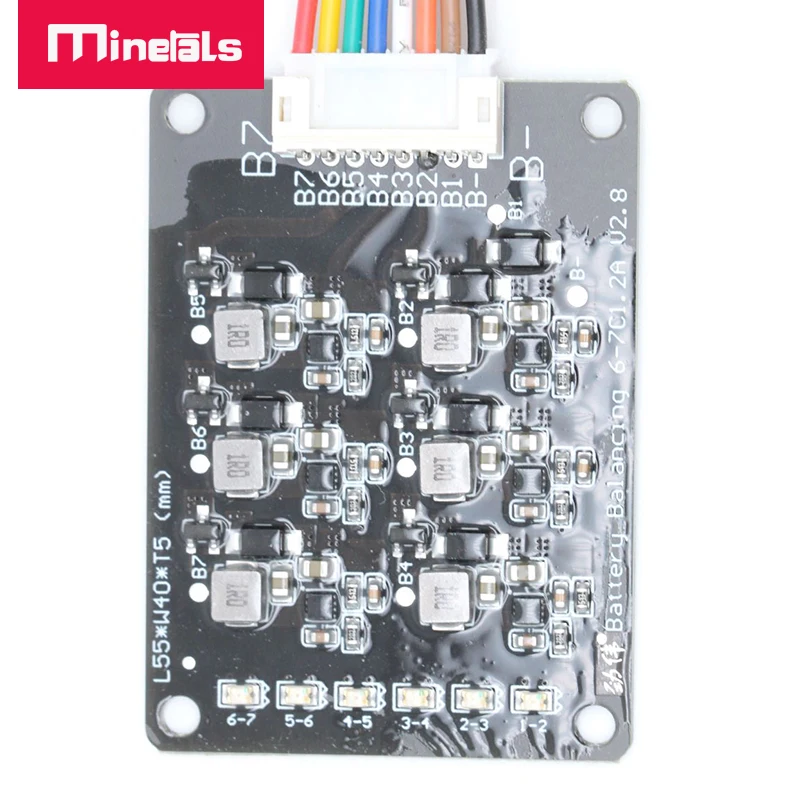 Placa equilibrada do pwb do li-íon lifepo4 1.2a do módulo 24v 7s com equilíbrio de wii do equalizador claro do diodo emissor de luz