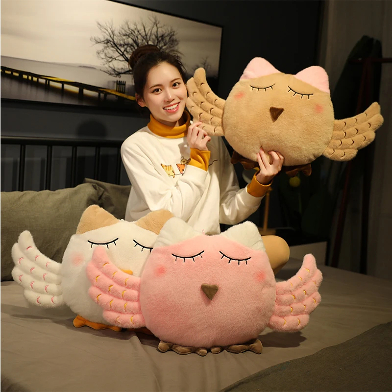 

35cm Cute Cartoon Night Owl Plush Toy For Children Boys Girls Stuffed Animal Bird Doll Soft Baby Pillow Kids Birthday Gifts