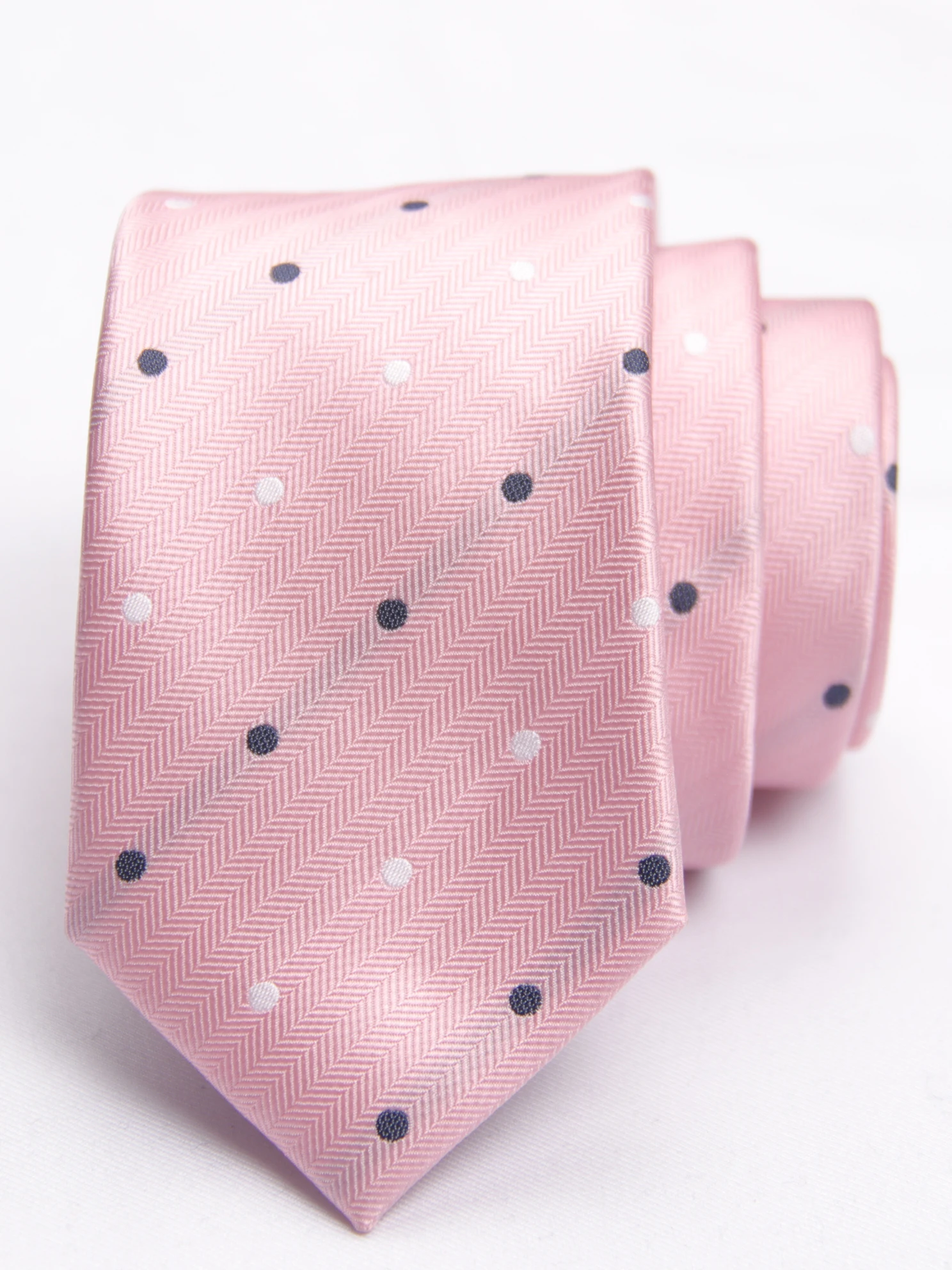 pink dotted pattern tie with fashion patterned skinny ties men 2020