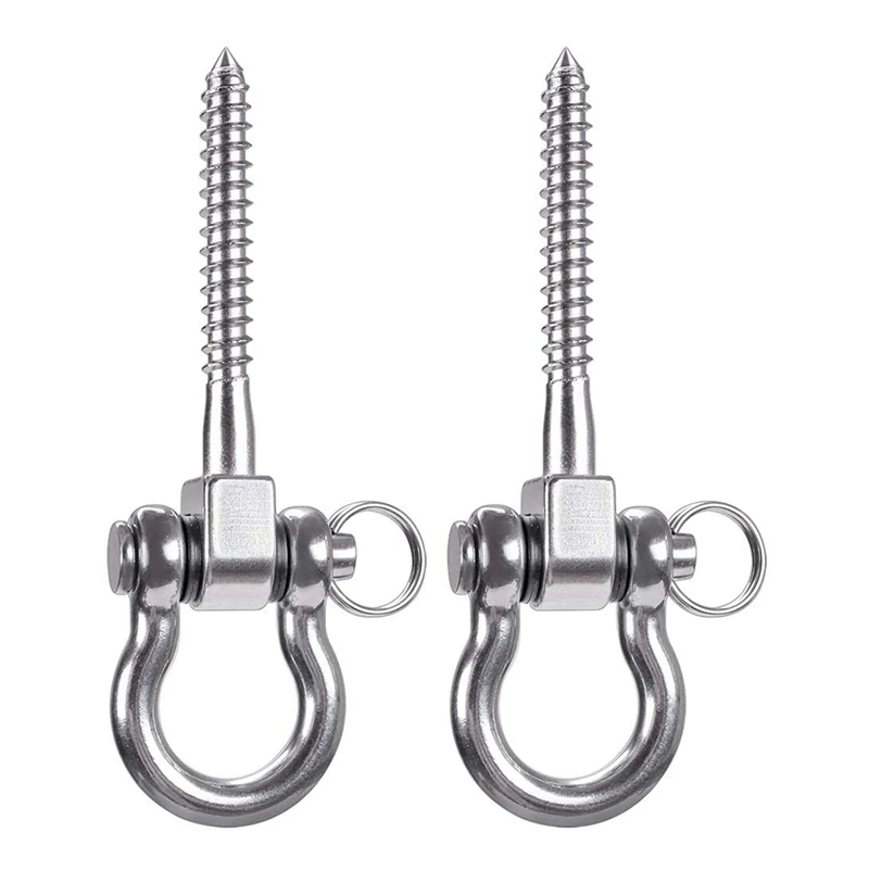 2 Pcs 304 Stainless Steel Screw Bracket Heavy Duty 180° Swing Hangers Yoga Hammock Chair Sandbag Hardware Swing Sets