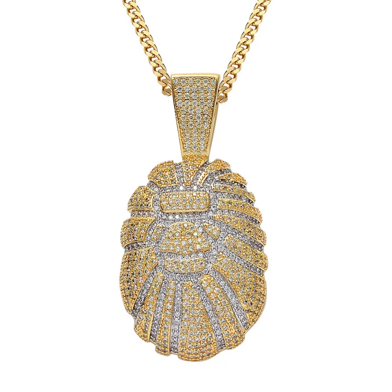 

Hip Hop Micro Pave AAA Cubic Zirconia Bling Ice Out Gorilla Animal Pendant Necklaces for Men Rapper Jewelry Gold Color