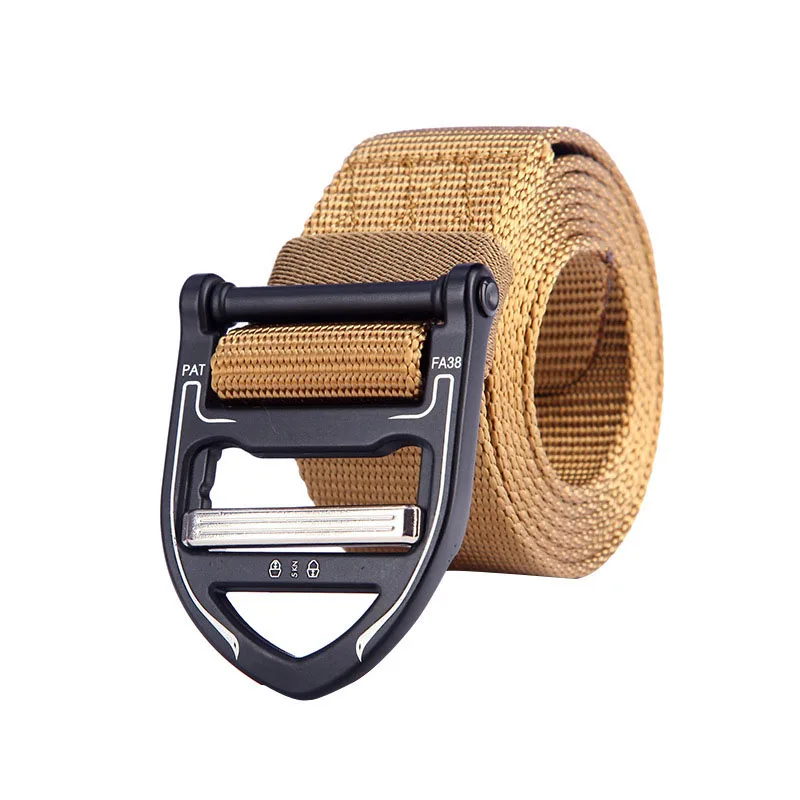 Tactical men's Belt Heavy Quick Release Metal Buckle Unisex Canvas Military Training Outdoor Adjustable Belt Army Designer Belts