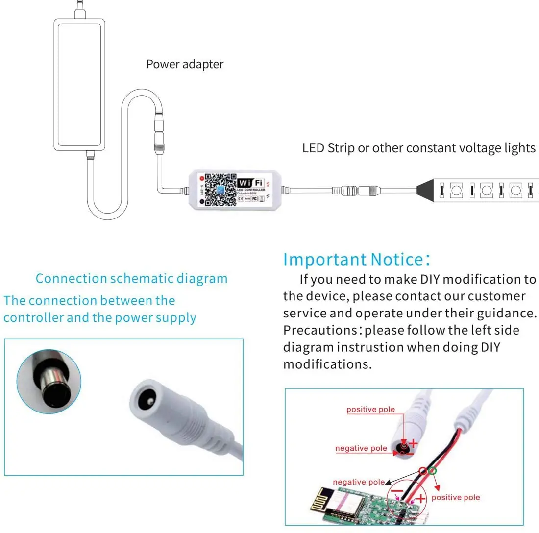 DC 5V 12V 24V Magic Home Mini WiFi Led Monochrome Dimmer Controller 5050 Single Color Strip APP Control for Alexa Google Home