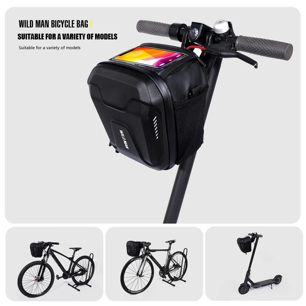 WILD MAN 3L Bike Bag Front Cycling Bag Rainproof Touch Screen Bicycle Phone Bag 4.7--6.7 Inch Mobile Phone Case MTb Accessories