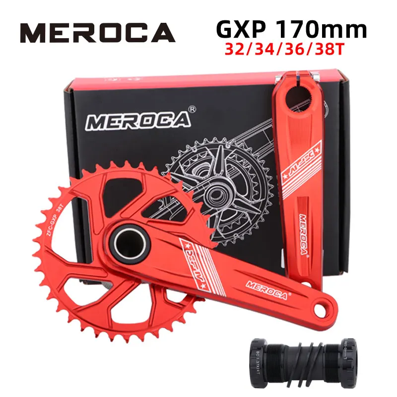 

MEROCA MTB Kurbel 170mm Aluminium Legierung Engen Breite Bike 32T 34T 36T 38T Fahrrad Kettenblatt