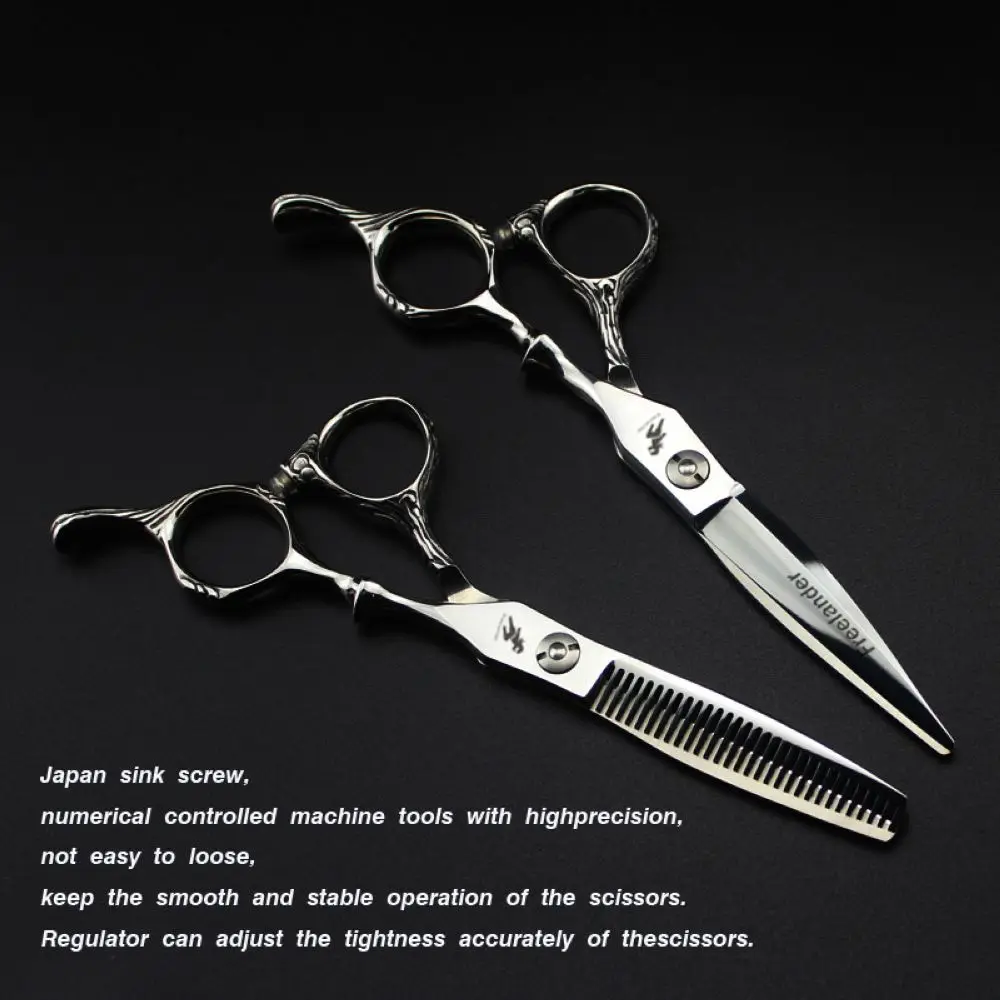 Freelander Barber Hair Scissors 6 inch Professional Hairdressing Scissors With Japan Sink Screw Hair Cutting Thinning Scissors