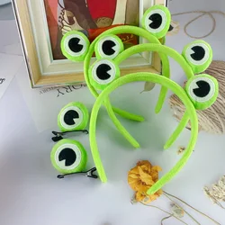 1/2/3pcs Funny Frog Makeup Headband And Hair Clip For Women Makeup Hairband Girl Cute Frog Hairpin Wash Head Band Accessories