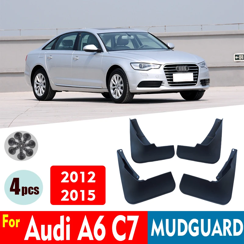 

2012-2015 Mudflaps FOR Audi A6 C7 Mudguards Fender Mud Flap Guard Splash Mudguard Car Accessories Auto Styline Front Rear 4pcs