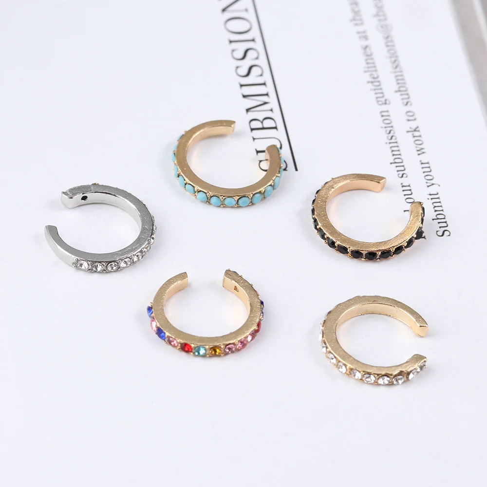 1/2 PC Minimalist ear buckle jewelry without ear clip earrings Korean version of ear buckle without hole ring ear buckle jewelry