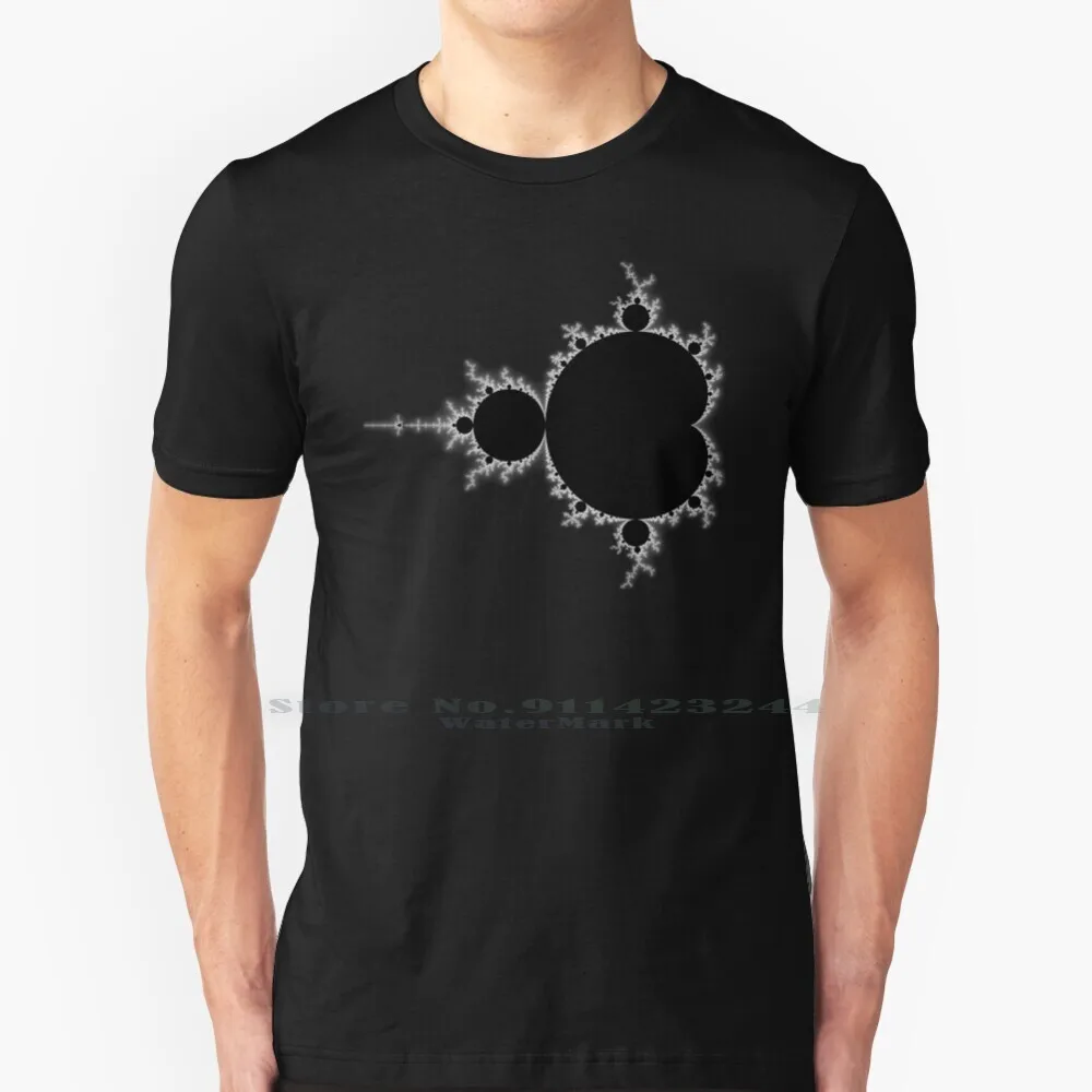 Mandelbrot 20161022-002 100% Cotton T Shirt Mandelbrot Rupertrussell Monochrome Outline Simple B W Black White Improved Tee