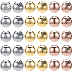 ZS 5/10/30/50PCS Stainless Steel Earring Back Balls 3 Colors 16/18g High Polish Ball Screw Replacement Ball Ear Nose Accessories