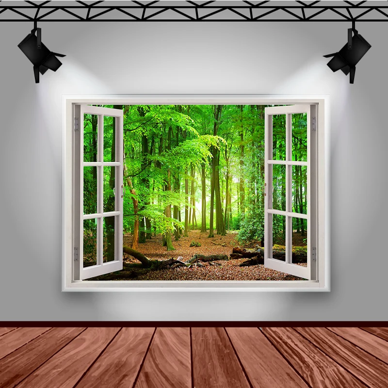 Mocsicka – papier peint arrière-plan de photographie de forêt de printemps, accessoires de décoration de fenêtre de Portrait d'enfant, bannière de fond