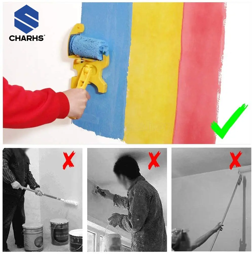 Charhs Minelody Paint Edger Roller Brush Handle uso domestico Edger da parete pittura strumento sicuro portatile per soffitti a parete della stanza di casa