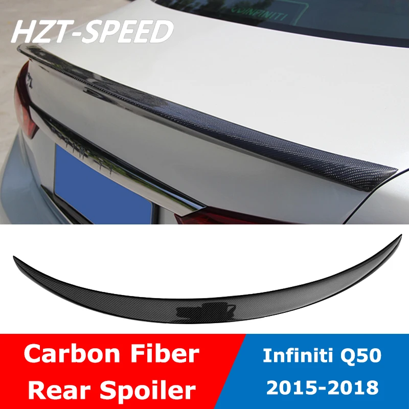 Q50 NA Type Carbon Fiber Rear Spoiler Back Tail Trunk Wing For Infiniti Q50 Q50S 2015-2018