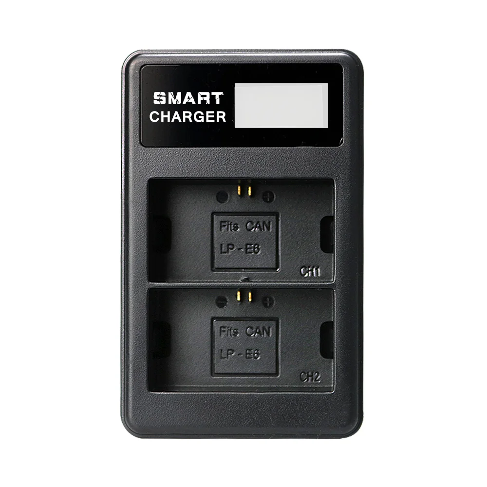 LP E6 LPE6 LP-E6 E6N Battery+LED Dual Charger Kit For Canon EOS 5DS R 5D Mark II 5D Mark III 7D 6D 70D 80D EOS 5DS R Camera