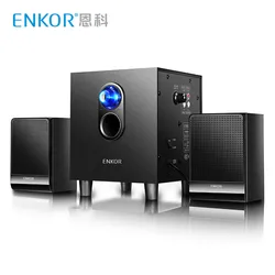 ENKOR 2.1 aktywne głośniki drewniane głośniki komputerowe głośniki kina domowego subwoofer stereo multimedialne głośniki komputerowe