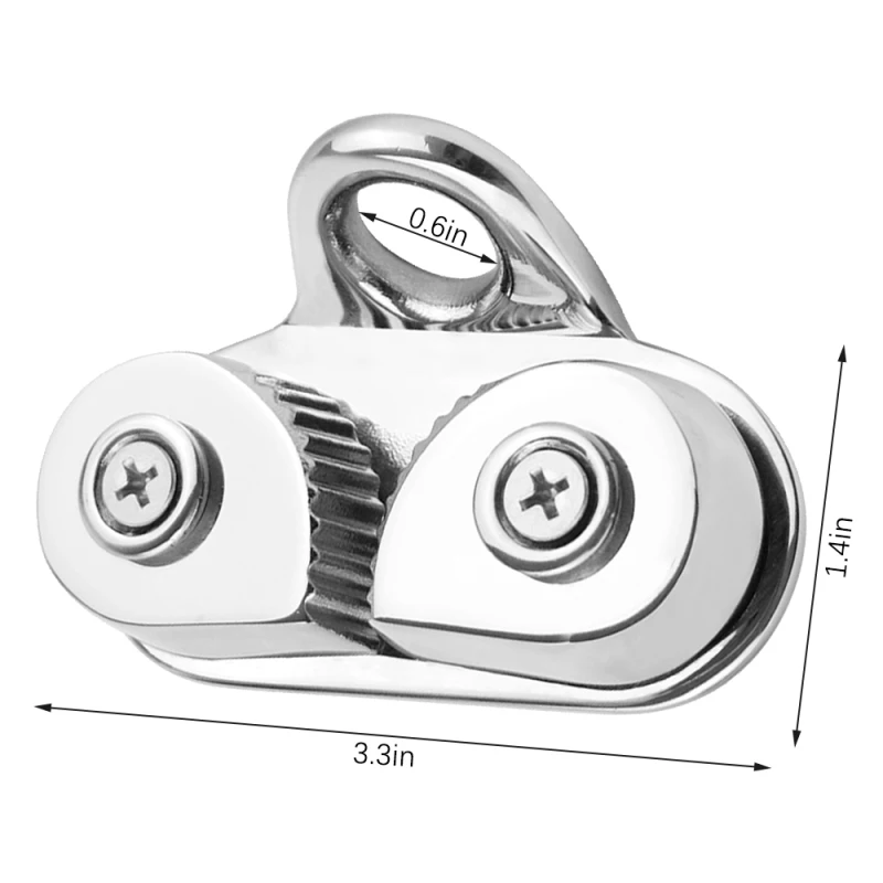 Cornamusas de acero inoxidable 316 para barco, cornamusas de leva con anillos líderes, accesorios de abrazadera de cuerda para barco