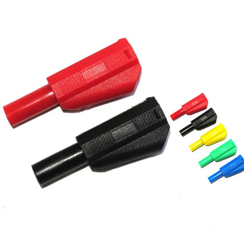 4mm banana plug high voltage pure copper plug safety jacket type continuous insertion experiment line red black blue green