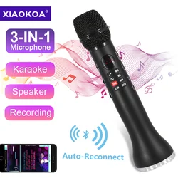 XIAOKOA Professional 3 in1 Karaoke Wireless Microphone Recording Speaker for Phone Condenser Microphon