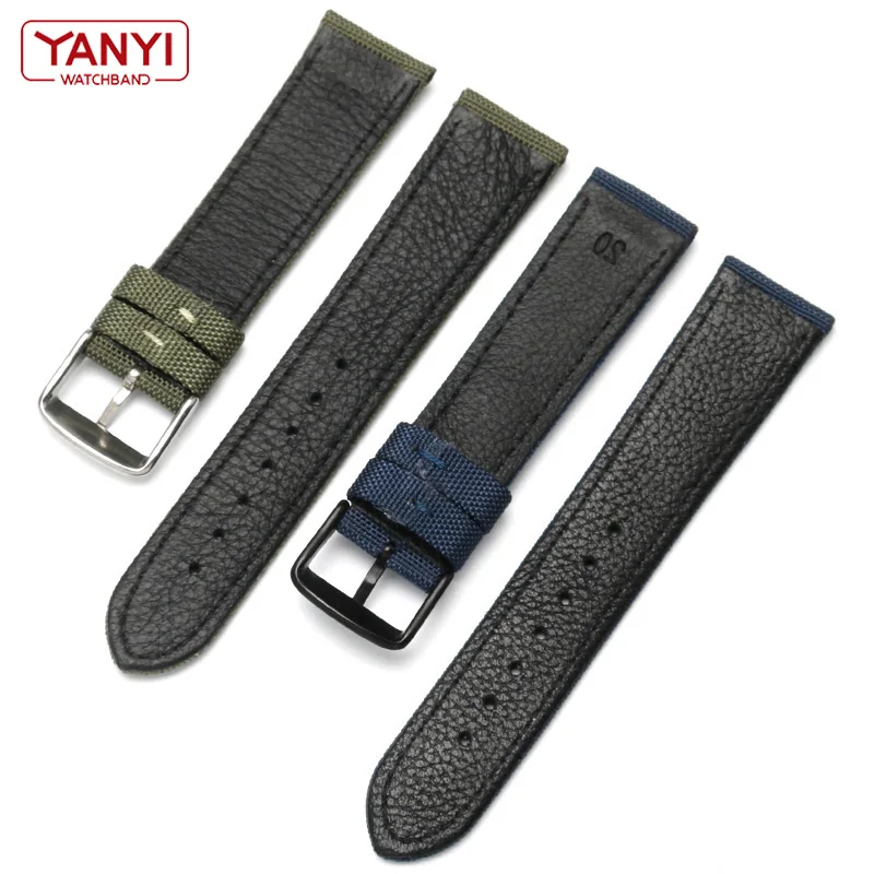 Nylon watchband for I-WC Seiko SKX007 SKX009 wristband Canvas Durable Sport Padded Watch Strap comfortable Leather Lining Band