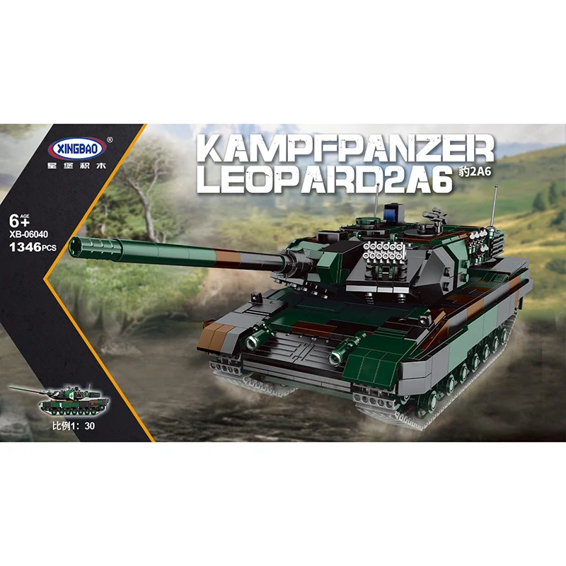 New XINGBAO 06040 The Germay Leopard-2A6 Main Battle Tank Military Model Building Blocks Bricks Children Toys Birthday Gifts