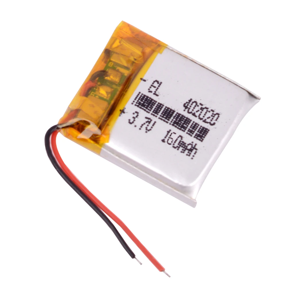 3.7V 160mAh 402020   Batería recargable del polímero de Li-ion de litio para los juguetes pequeños de los auriculares del altavoz de Bluetooth