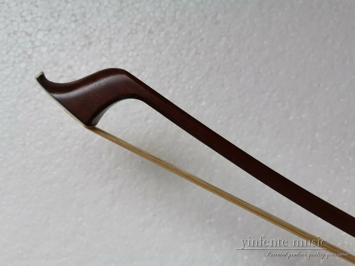 German Style 3/4 Double Bass Bow Brazilwood ebony Frog Natural Bow Hair guitar parts