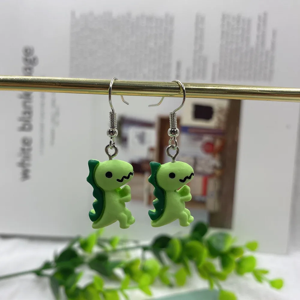 Cartoon Cute Resin Earrings Colorful Animal dinosaur Quality Drop Earrings for Girls Women Children Birthday Gift Lovely Jewelry