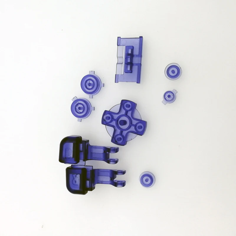 Baru Bening Putih Bening Blue Clear Hitam Tombol Kunci Set untuk Game Boy GBA B Pilih Mulai Power On off L R D Tombol Pad