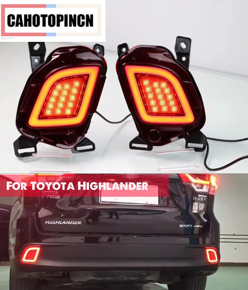 

For Toyota Highlander Kluger XU50 2014 - 2018 Multi-functions Car LED Rear Fog Lamp Bumper Light Brake Tail Light Reflector