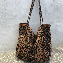 Borsa a mano con stampa leopardata morbida da donna borsa a tracolla a tracolla di grande capacità Casual nuova borsa regalo per lo Shopping Eco di grandi dimensioni Bolsa