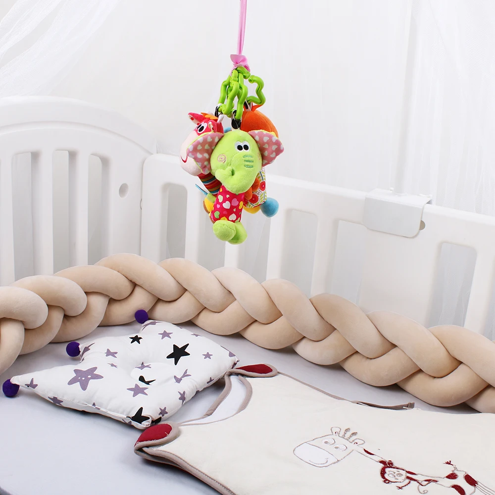 1–4 Monate Babybett-Stoßstange für Kinderbetten, Jungen, Mädchen, Baby-Nachttisch-Schutz, geknotet, geflochten, Kinderbett, Raumdekoration