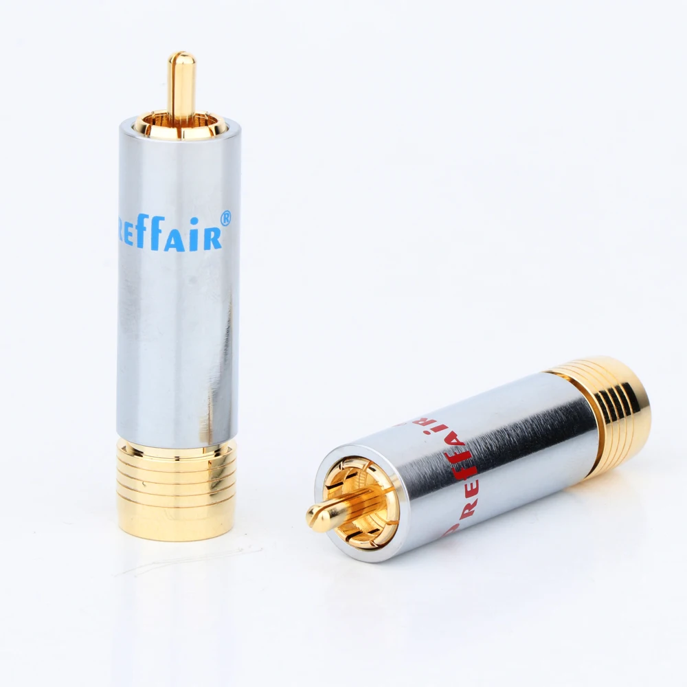 4Pcs R1715 Preffair RCA 잠금 비 솔더 플러그 커넥터 RCA 커넥터 남성 솔더 비디오 금도금 커넥터