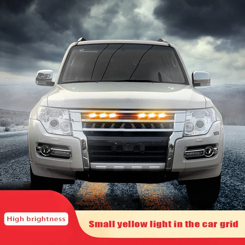 6000K White/Yellow 12V Front Grille Lighting For Mitsubishi Pajero V97 V93 V87 V73 w/TRD Pro Grill ONLY Front Grille Lights DRL