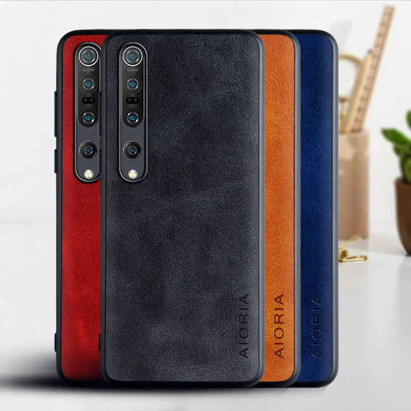 AIORIA Case for Xiaomi Mi 10 10 Pro 5G Funda Luxury Vintage leather Skin cover hoesje for xiaomi mi 10 pro phone case coque capa