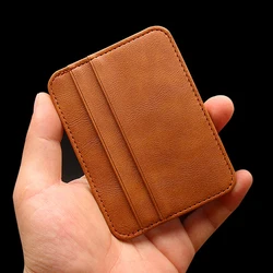 Portafoglio da uomo Mini in pelle PU ultrasottile porta carte di credito Slim Bank 5 slot per schede porta carte di credito da uomo d'affari piccola