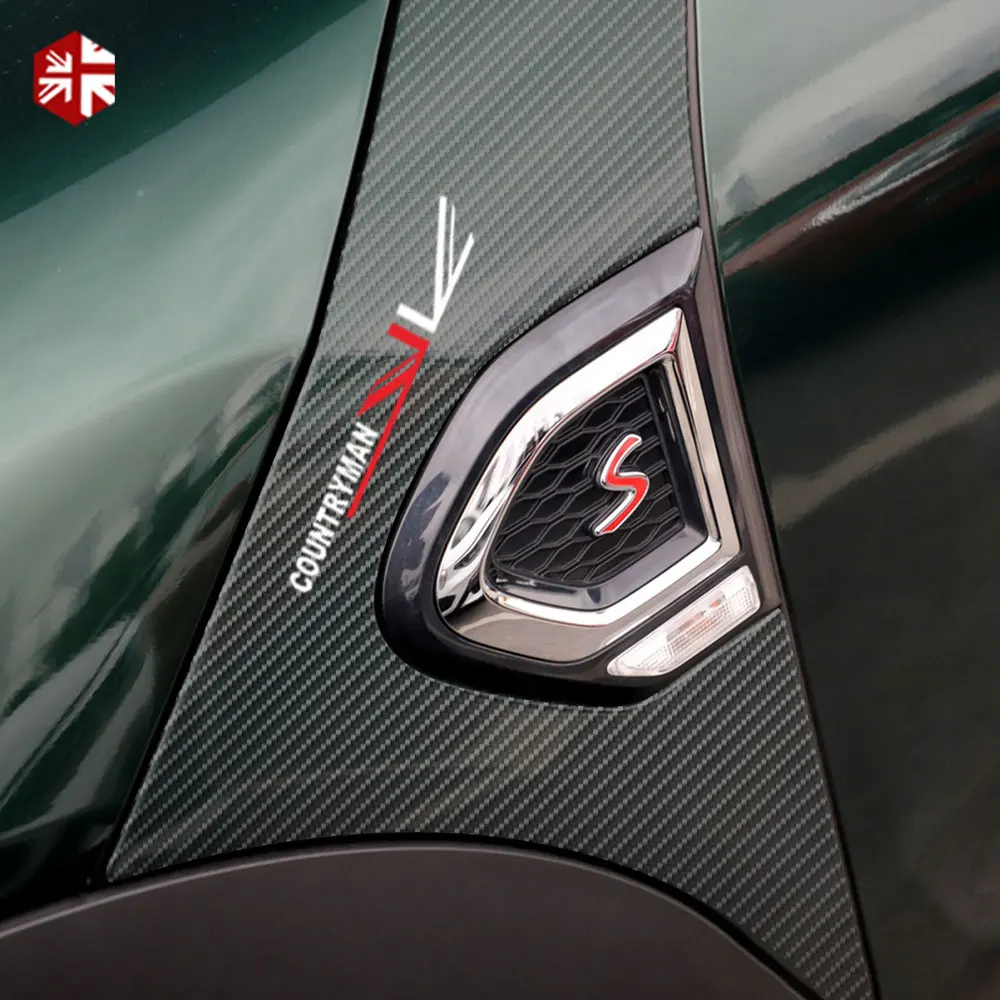 

Union Jack 5D Carbon Fibre Vinyl Decal Front Fender Sticker Side Section Scuttle Trim For Mini Cooper Countryman F60 Accessories