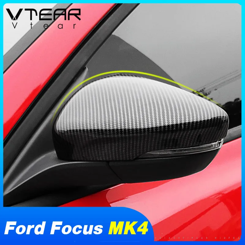 Vtear For Ford Focus MK4 st line rearview mirror shell cover rear view cap exterior decoration accessories part 2019 2020 2021