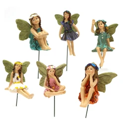 2024 New 6 Pcs Fairies Gnome Decoration Miniature Fairy Gnome Accessories Beauiful Miniature Garden Fairies Figurines Resin