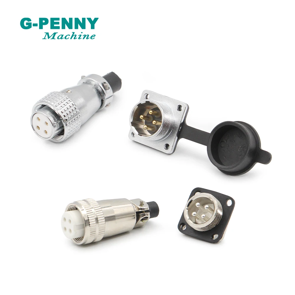 CNC Spindle motor Aviation plug H-17 H-20 4 Pins Spindle Socket Connector Air plug Air outlet connector high current!