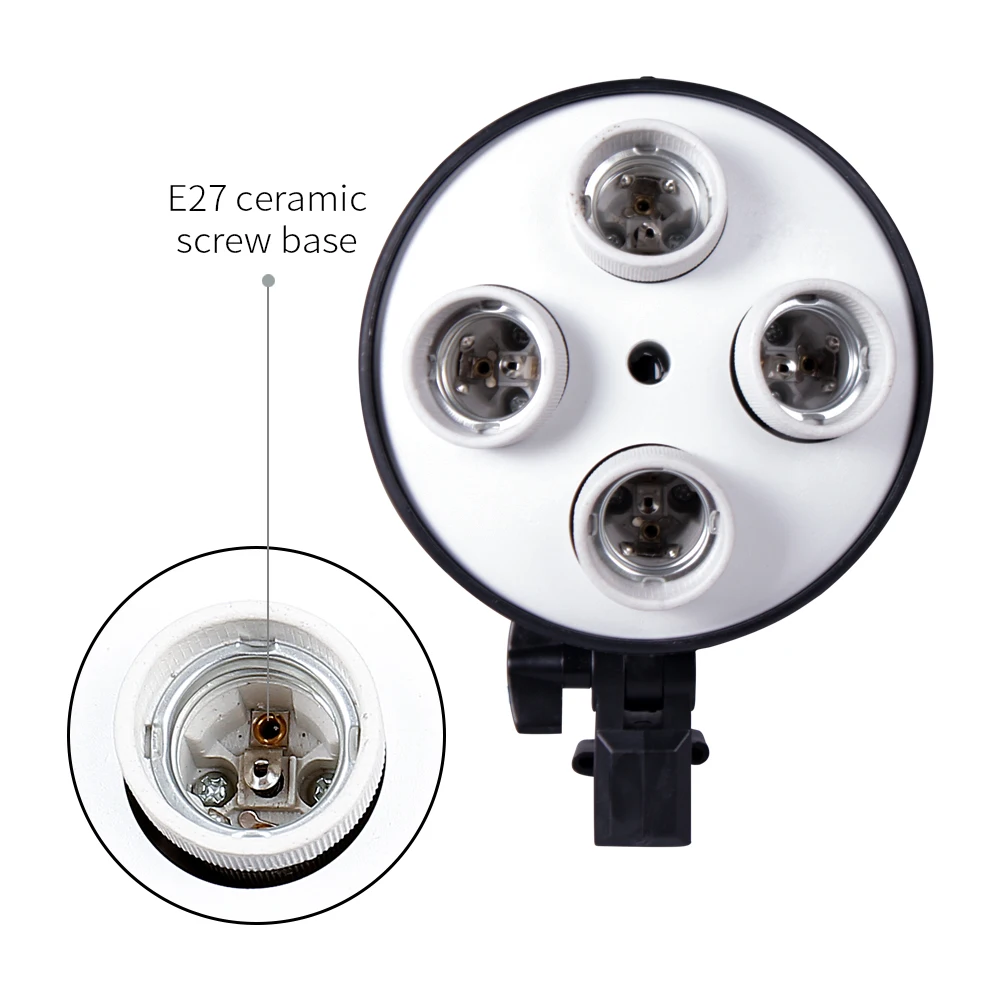 Photographic Lighting Softbox Lamp Holder E27 Base Four Light Bulbs Use For Kit  4 in 1 For Photo Photography Studio