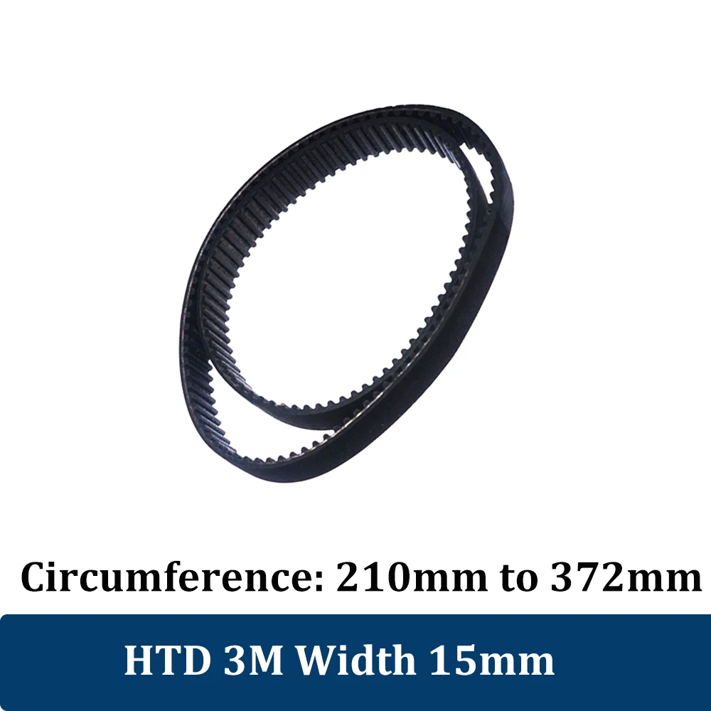 Correa de distribución de goma para impresora 3D, accesorio HTD de bucle cerrado, 210, 213, 225, 228, 252, 255, 261, 270, 273, 300, 309, 315, 327, 345, 372mm de ancho, 15mm, 3M