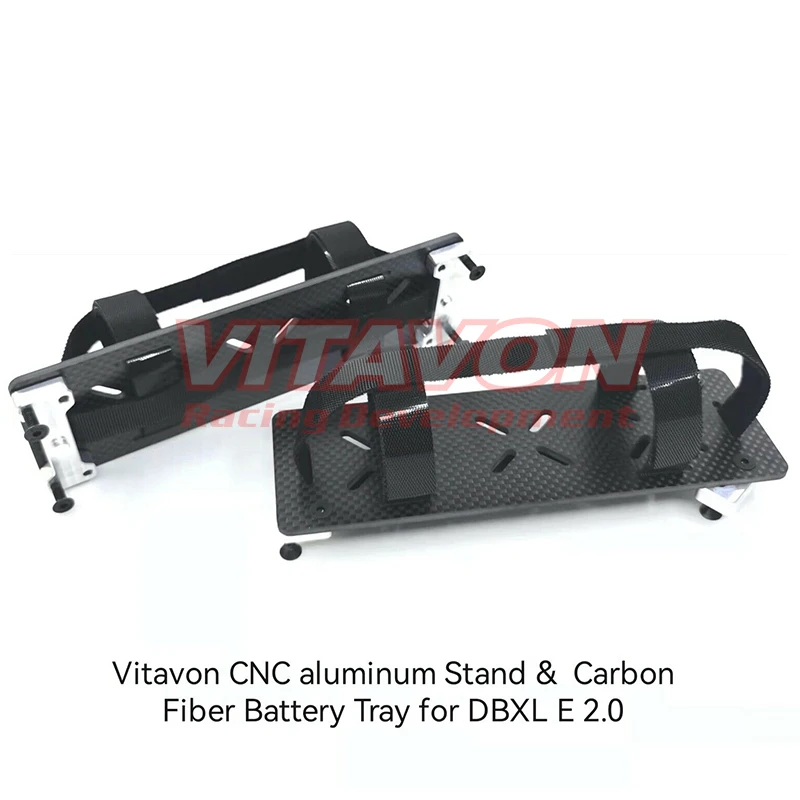 VITAVON Alu Stand & Carbon Fiber Battery Tray & Straps Set for LOSI DBXL E2.0