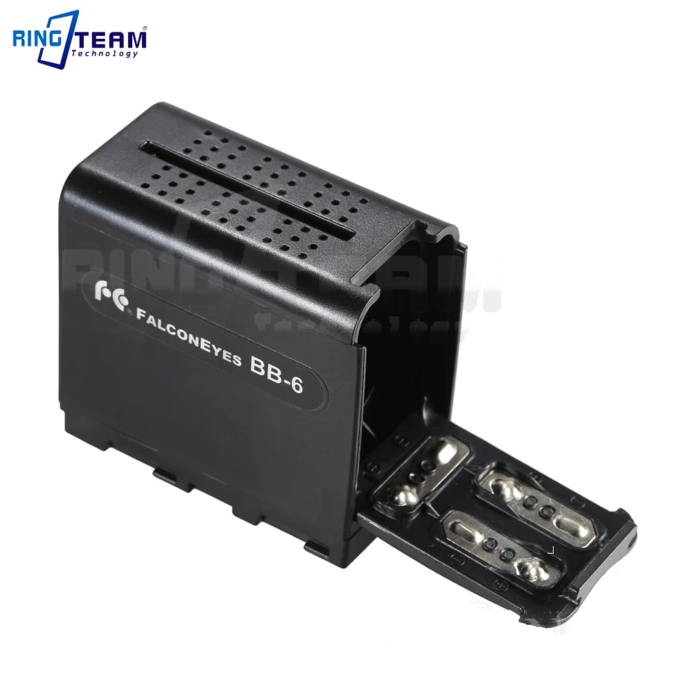BB-6 Falcon Eyes 6Pcs AA Battery Container Case Replace NP-F970 NP F970 NPF970 Fit LED VIDEO LIGHT Lamp Monitor Panel