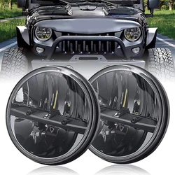 1 par de luzes de corrida 7 Polegada farol led h4 hi-lofor lada 4x4 urbano niva jeep wrangler tj jk lj cj land rover defender hummer