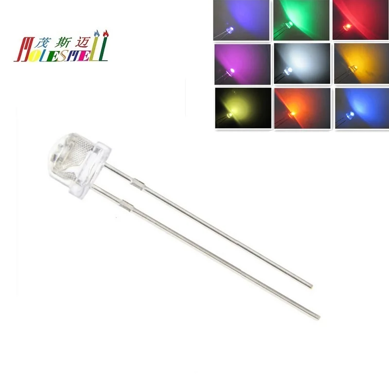 100 stücke 5mm stroh hut Rot Gelb Blau Grün Weiß Orange Lila Rosa Warme weiß wasser klare linse LED strohhut led licht lampe