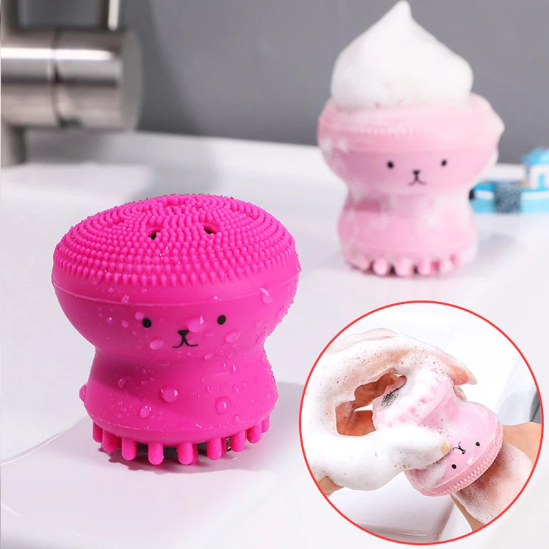 Silicone Face Cleansing Brush Pore Cleaner Exfoliato Facial Cleanser Octopus Shape Deep Foam Blackhead Face Scrub Washing Brush