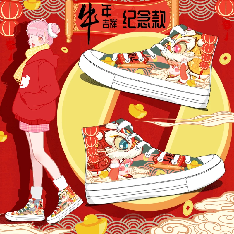 Amy and Michael 2021 Spring New Style Canvas Shoes Fashion Students Hand Painted Shoes Original Desing High Top Sneakers Women