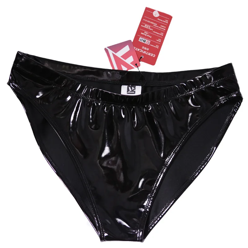 Plus Size Wetlook Shiny PVC Ladies Panties Sexy High Waist Underwear Women Calcinha Bragas Briefs Lingerie Shorts Calzon Mujer